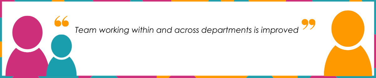 "Team working withini and across departments is improved"