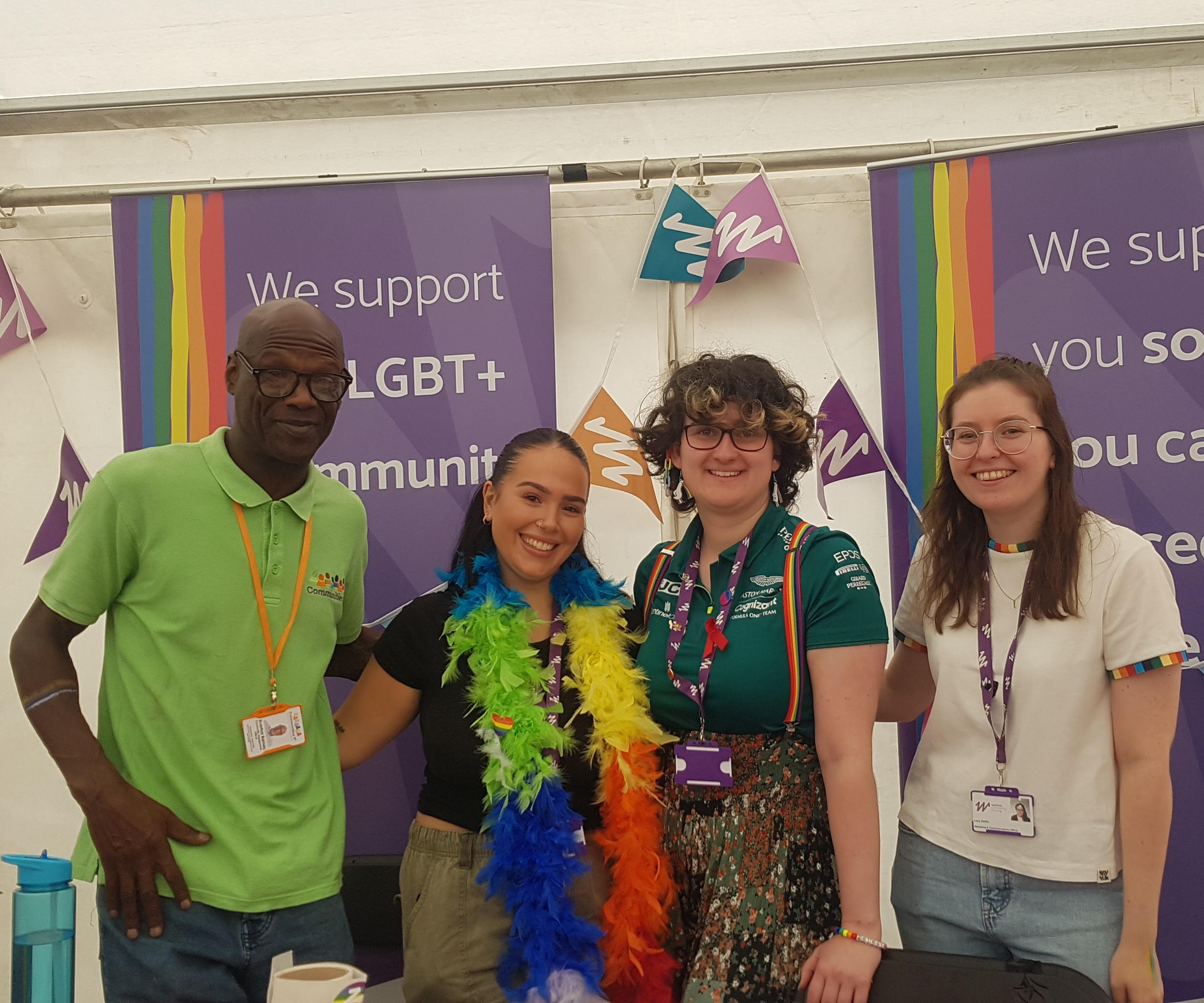 Group of four people at Hert Pride 2025