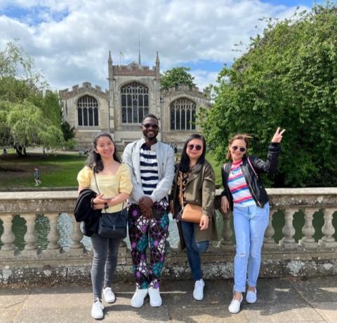Four individuals from the NHS on a trip.