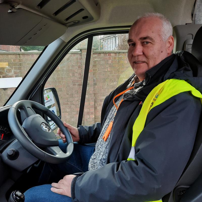 Volunteer driver providing transportation services.